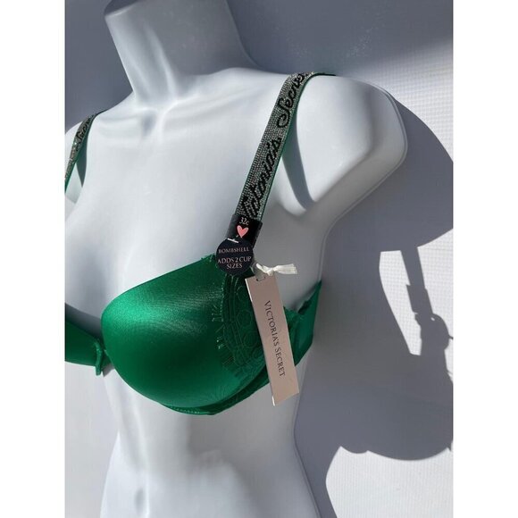 New Green Victoria Secret Push - Up Adds 2 Cup - Picture 3 of 5
